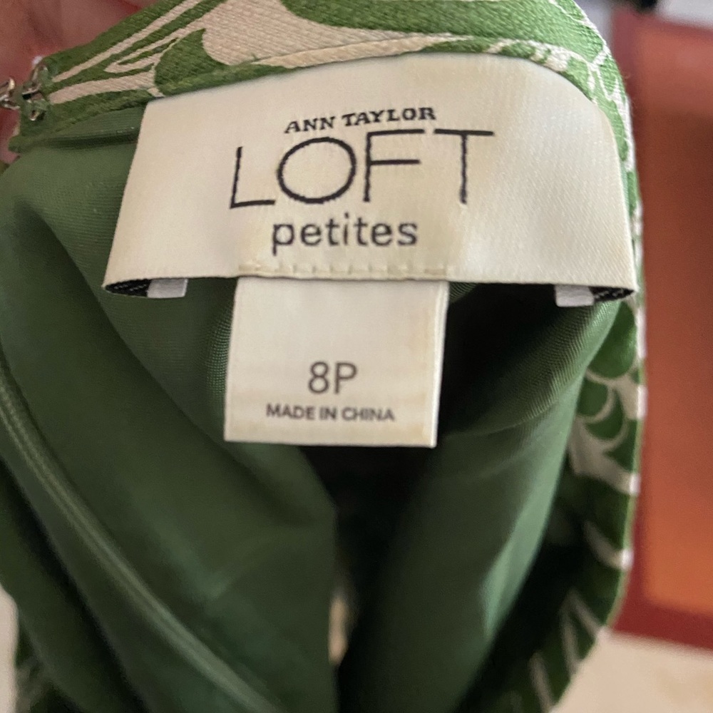 LOFT Green & White Print Short Skirt - Picture 4 of 4